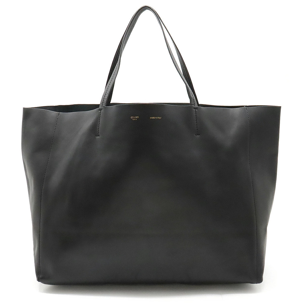 Celine Horizontal Cabas Tote Bag Shoulder Calf Leather Black